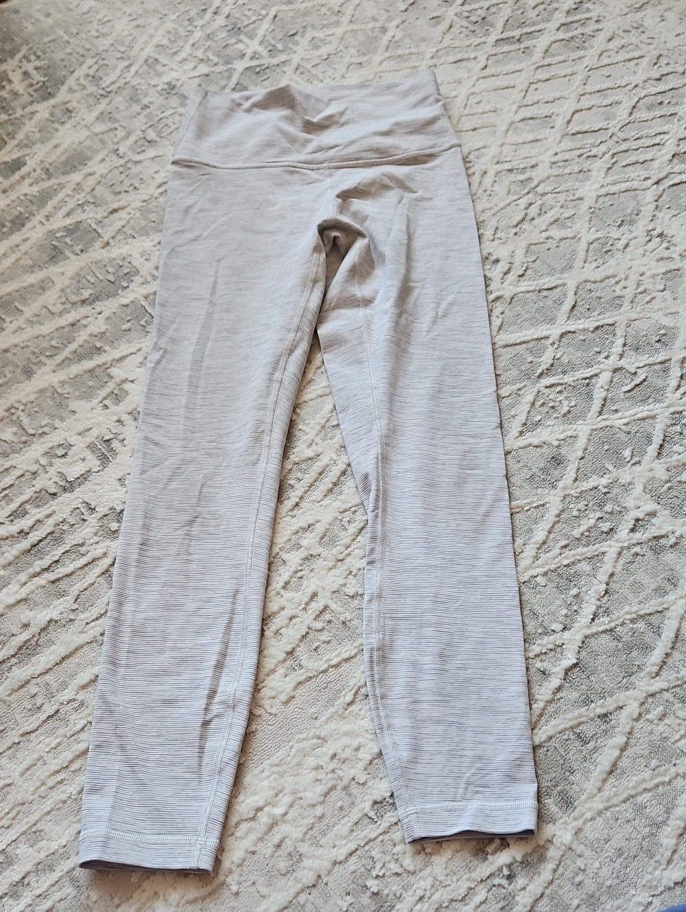 lululemon athletica light gray striped leggings